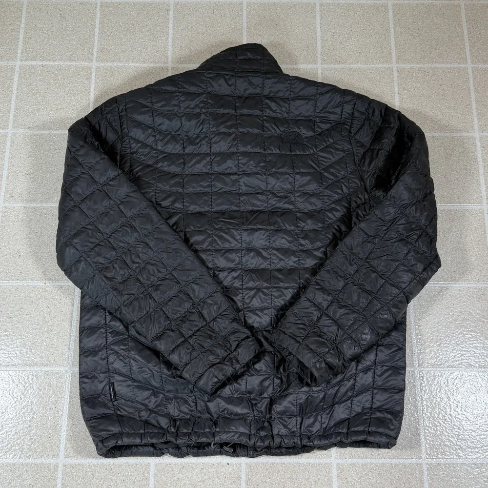 Mens L The North Face Black Thermoball Full Zip Jacket Coat Puffer Matte